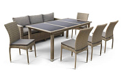 комплект плетеной мебели афина-мебель t365/s65/y380b-w65 light brown 8pcs