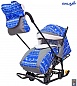 Санки-коляска Snow Galaxy Luxe Олени на больших мягких колесах+сумка+муфта