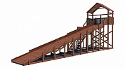 деревянная зимняя горка custwood winter wf10 c крышей скат 10 метров