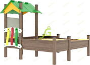 деревянная песочница igragrad с крышей модель 2