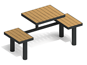 стол со скамьями пм-60 для уличной площадки