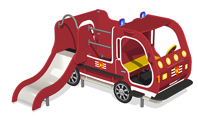 игровой комплекс пожарная машинка с горкой ио-10 для детской площадки