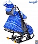 Санки-коляска Snow Galaxy Luxe Олени на больших мягких колесах+сумка+муфта