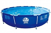 бассейн jilong round steel frame pools круглый со стальной рамой+фильтр-насос(300gal) 360х76 синий 41605