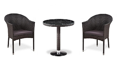 комплект плетеной мебели афина-мебель t601/y350a-w53 brown 2pcs