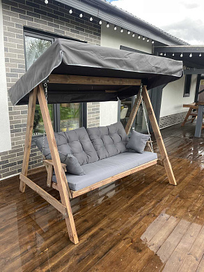 Садовые качели Laura Outdoor Селена Премиум 3.0 деревянные с покраской