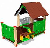 детский игровой домик хижина с кухней им111 для улицы