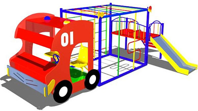 игровой макет пожарная машина cки 070 для детских площадок 