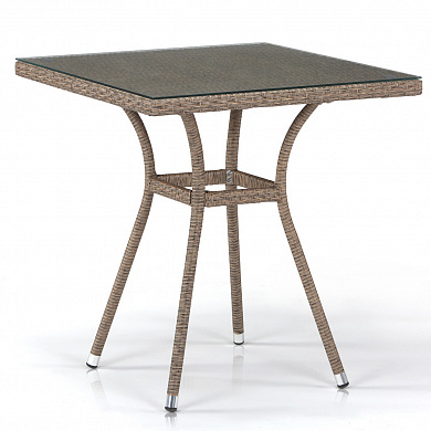 плетеный стол афина-мебель t282bnt-w56-70x70 light brown