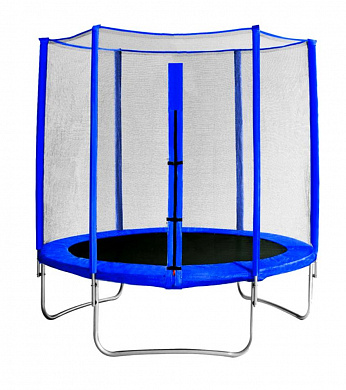 батут  кмс trampoline 10 футов с защитной сеткой синий