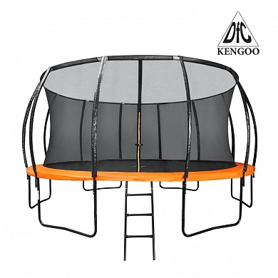 батут dfc trampoline kengoo 16 футов 16ft-tr-e-bas с защитной сеткой и лестницой