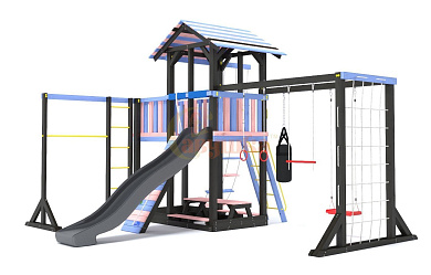 детская деревянная площадка савушка 15 color-4 для дачи