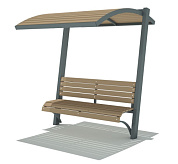 лавочка с навесом для парков и уличных площадок