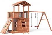 детская деревянная площадка можга спортивный городок сг3-р912-р946-д с качелями, домиком и балконом крыша дерево