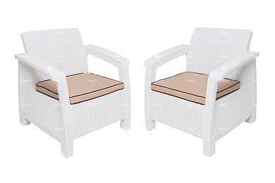 комплект мебели tweet double seat белый уличный