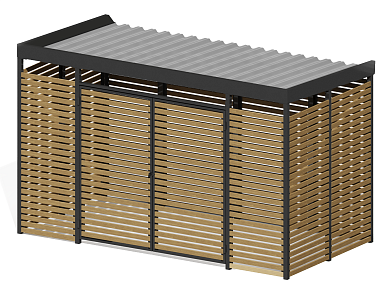 контейнерная площадка бункер хоз-11 на 2 контейнера для уличной площадки