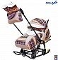 Санки-коляска Snow Galaxy Luxe Скандинавия на больших мягких колесах+сумка+муфта