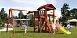 Детская деревянная площадка Савушка Мастер 2 Махагон с качелями-гнездом 100