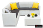 Комплект мебели B:rattan Nebraska Corner Set диван+столик белый уличный
