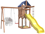 детская деревянная площадка можга igrowoods дп-10 с качелями лодочка и подвесным креслом с подушкой крыша тент