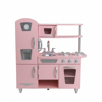 детская деревянная кухня kidkraft винтаж розовая