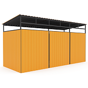 навес для 3х контейнеров 21003.24 с воротами для мусорных баков