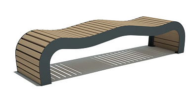 лавочка волна для парков и уличных площадок