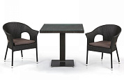 комплект плетеной мебели афина-мебель t605swt/y79a-w53 brown 2pcs