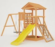 детская деревянная площадка савушка мастер 2 без покрытия с качелями-гнездом 100
