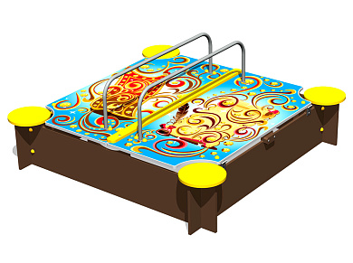 песочница узорная у1 п071 с крышкой для детской площадки