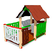 детский игровой домик хижина с оградой зним 115 для улицы