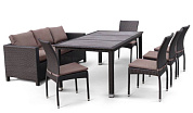 комплект плетеной мебели афина-мебель t347/s65a/y380a-w53 brown 8pcs