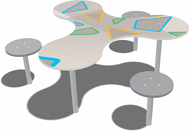 столик с 3-мя стульями пропеллер мд051.00 для игровой детской площадки