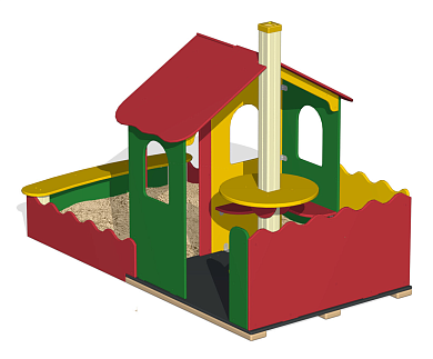 Домик-беседка Комбо ПС-59.2 с песочницей для детской площадки