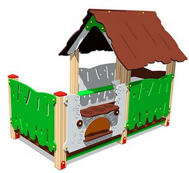 детский игровой домик хижина с печкой им112 для улицы