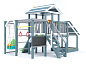 Детская деревянная площадка Савушка Baby Play - 13 индиго для дачи