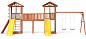 Детская площадка Можга Спортивный городок 6 СГ6-Р912-Р923 с качелями и широким скалодромом крыша дерево