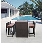 Барный комплект плетеной мебели Афина-Мебель T390AD/Y390A-W63