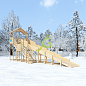 Зимняя деревянная горка Igragrad Snow Fox Домик скат 10 метров без покрытия