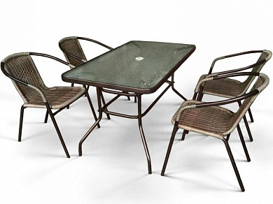комплект мебели афина-мебель николь-3b cdc01/cdt016-120х70 brown (4+1)