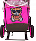 Санки-коляска SNOW GALAXY City-1-1 Мишка в красном в очках на розовом на больших надувных колёсах
