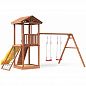 Детская деревянная площадка Можга Спортивный городок 4 СГ4-Р926-Р912 с сеткой для лазания крыша дерево