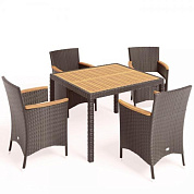 комплект плетеной мебели афина-мебель afm-440b brown