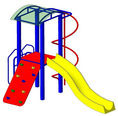 детский игровой комплекс пионер сказка со скалодромом и спиралью