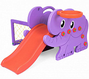 детская горка happy box jm-706d elephant slite с баскетбольным кольцом футбольными воротами