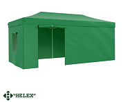 садовый тент-шатер быстросборный helex 4366 3x6х3м полиэстер зеленый для дачи