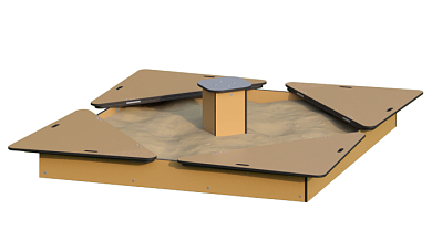 Песочница Romana Кубик с крышкой 057.37.10 для детской площадки