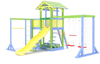 детская деревянная площадка савушка 15 color-1 для дачи