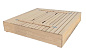 Деревянная песочница Можга Р906 с крышкой скамейкой 100 х 100 см неокрашенная