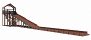 деревянная зимняя горка custwood winter w8 c крышей и выкатом скат 8 метров